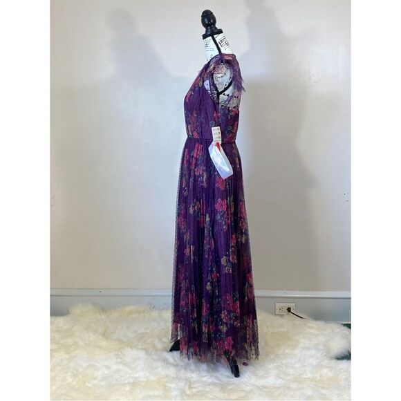 Mac Duggal Ieena Cap Sleeve Floral A-Line Dress size 2 - Picture 6 of 13